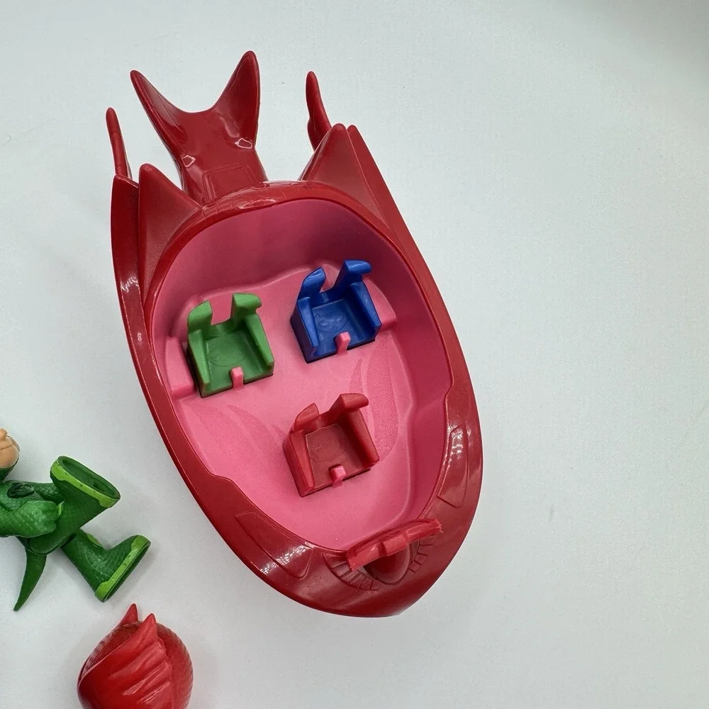 PJ Masks Catboy Gekko Owlette Figure Lot with Owl Glider Vehicle Just Play